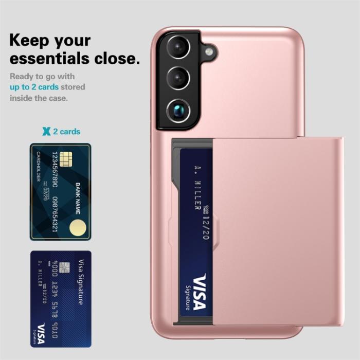 Bild 3, Samsung Galaxy S22 Skal Hybrid Kortfack Roséguld