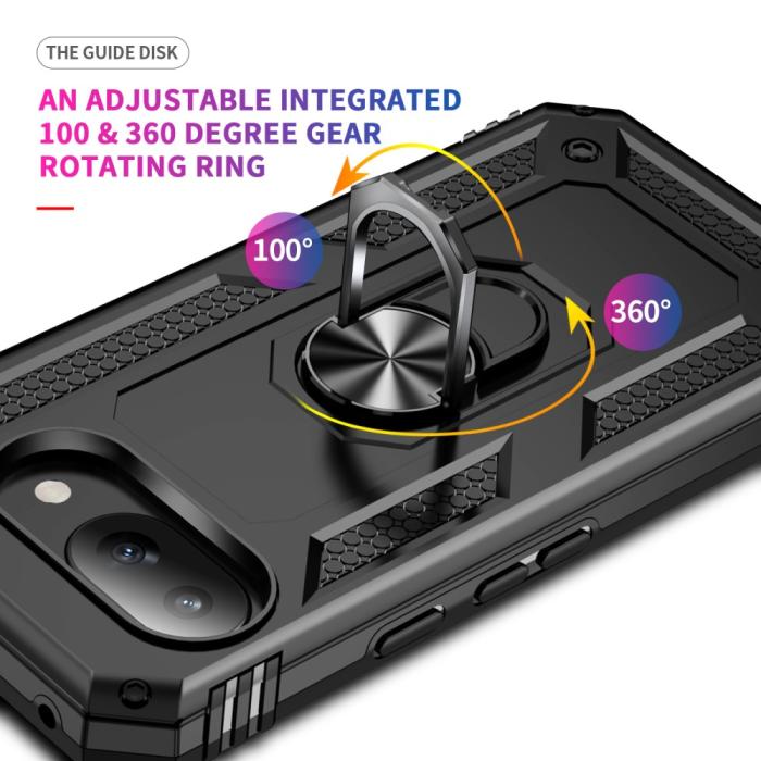 Bild 2, Google Pixel 9a Skal Shockproof Hybrid Ring Svart