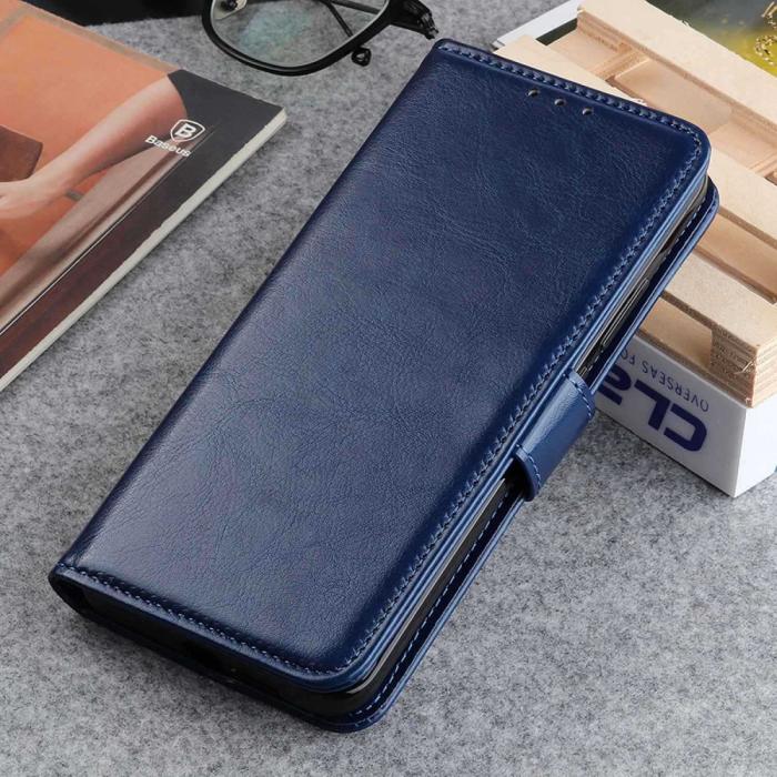 Bild 5, Xiaomi Redmi Note 12 Pro 5G Fodral Crazy Horse Läder Blå