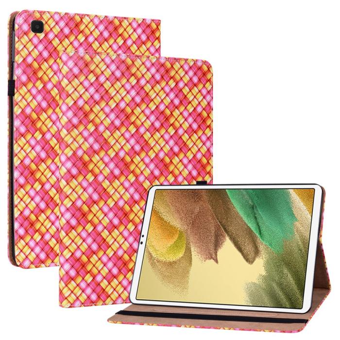 Bild 1, Samsung Galaxy Tab A7 Lite (2021) Fodral Vävd Textur Rosa/Gul
