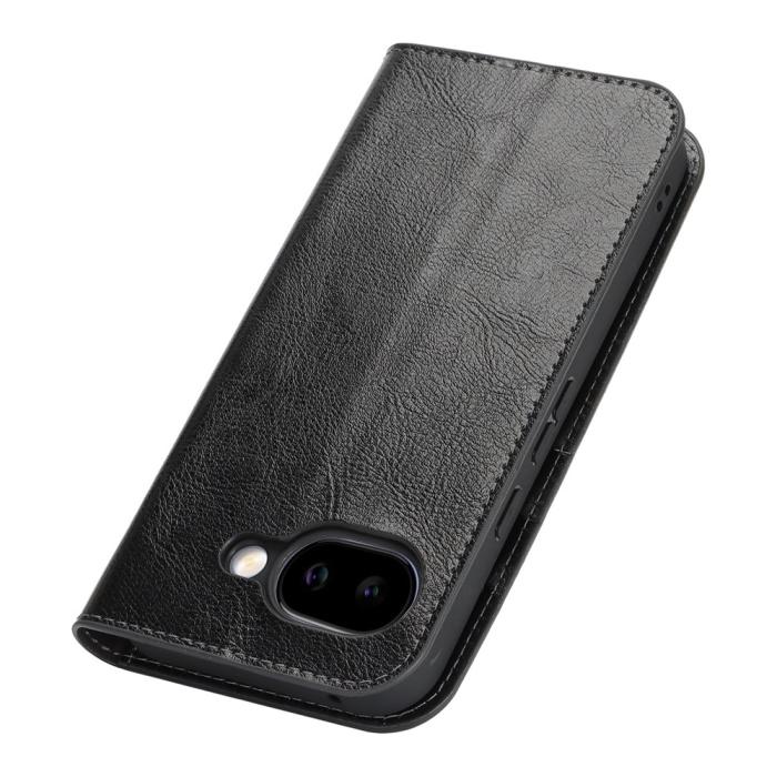 Bild 4, Google Pixel 10a Fodral Flip Äkta Läder Svart