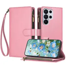 Samsung Galaxy S26 Ultra Fodral Multifunktionellt L&auml;der Rosa