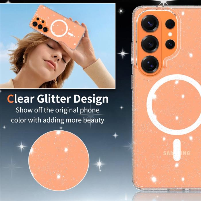 Bild 2, Samsung Galaxy S26 Ultra Skal MagSafe Glitter Transparent