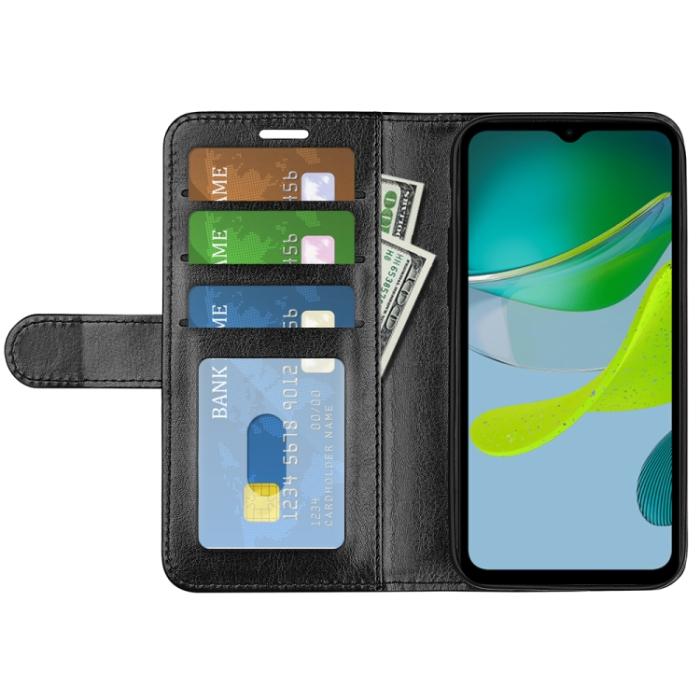 Bild 4, Motorola Moto E13 Fodral Crazy Horse Läder Svart