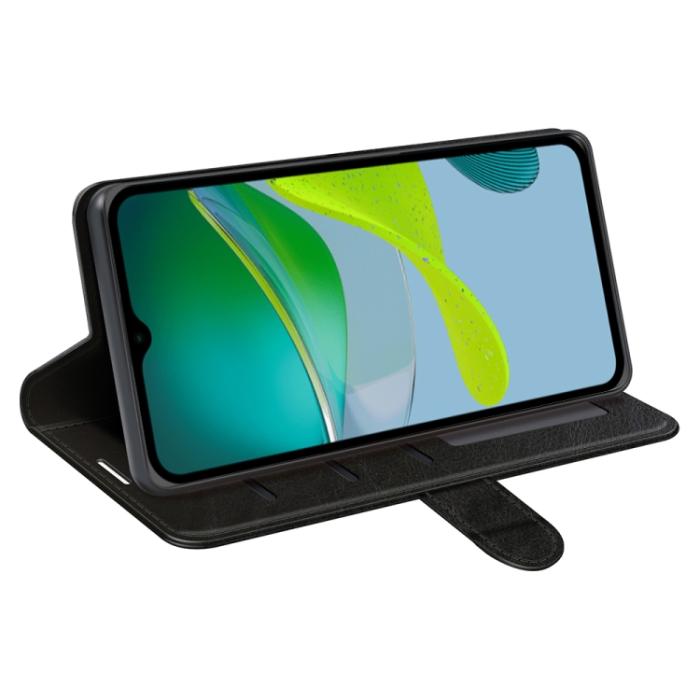 Bild 5, Motorola Moto E13 Fodral Crazy Horse Läder Svart