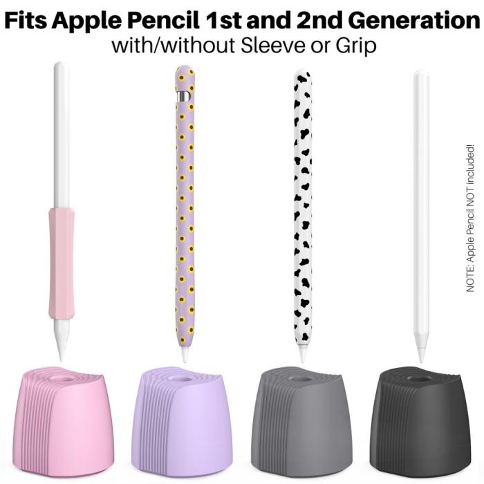 Bild 6, AHASTYLE Apple Pencil 1/2/Pro Stativ Förvaringshållare Svart