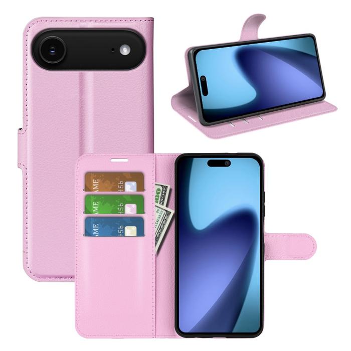 Bild 6, iPhone Air Fodral Litchi Läder Ljus Rosa