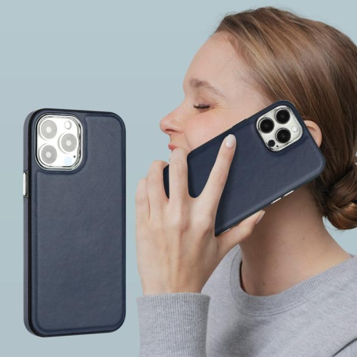 Bild 5, iPhone 15 Pro Skal Läderbelagt Blå