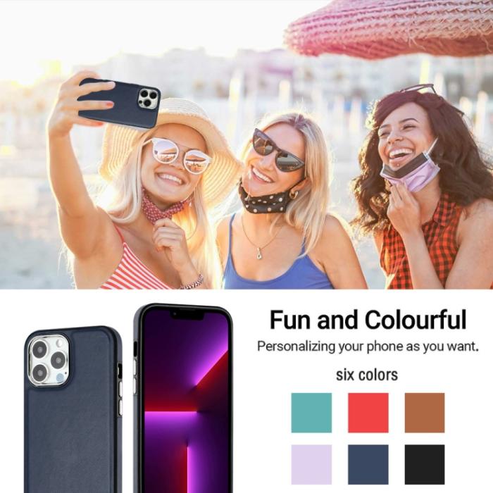 Bild 6, iPhone 15 Pro Skal Läderbelagt Blå