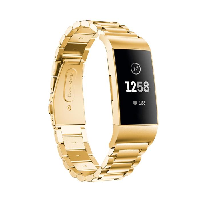 Bild 4, Lyxigt Metallarmband Fitbit Charge 3 / 4 Guld