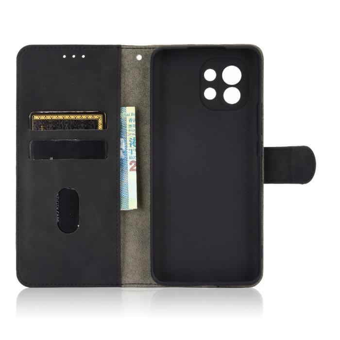 Bild 5, Xiaomi Mi 11 - Silkeslent Läder Fodral - Svart