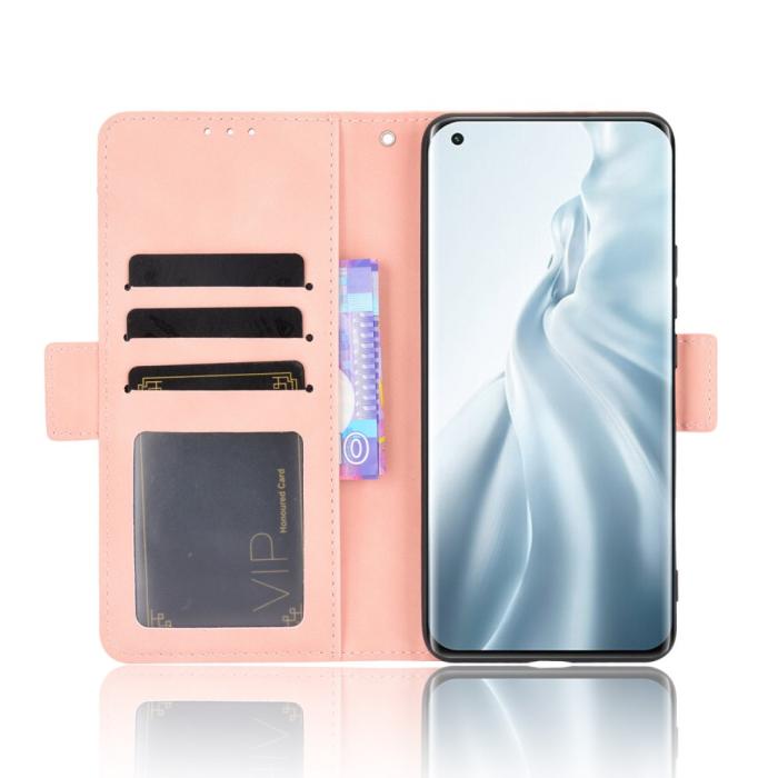 Bild 5, Xiaomi Mi 11 - Fodral Med Avtagbart Kortfodral - Ljus Rosa
