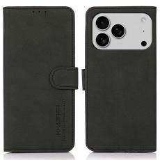 KHAZNEH iPhone 17 Pro Fodral L&auml;der Svart