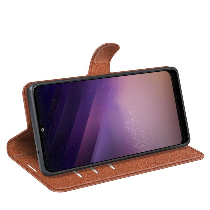 Bild 5, Samsung Galaxy A03 Fodral Litchi Läder Brun