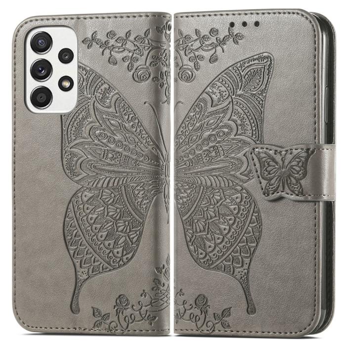 Bild 1, Samsung Galaxy A53 5G Fodral Butterfly Grå