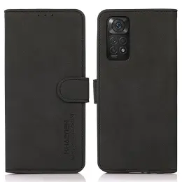 KHAZNEH Xiaomi Redmi Note 11 4G Fodral Retro Läder Svart
