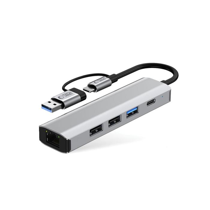 Bild 2, Tech-Protect 5in1 USB-C/USB-A Hub - USB-C / USB 3.0/2.0 / RJ45