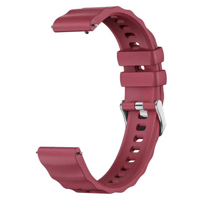 Bild 2, Klockarmband 18 mm Quick Release Wave Silikon Vinröd