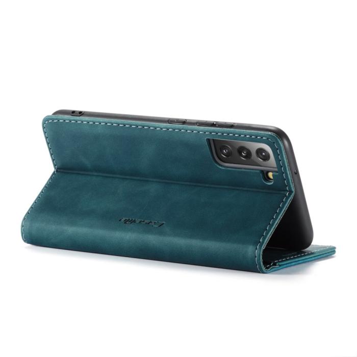 Bild 6, CASEME Samsung Galaxy S22 Plus Fodral Retro Läder Blå/Grön