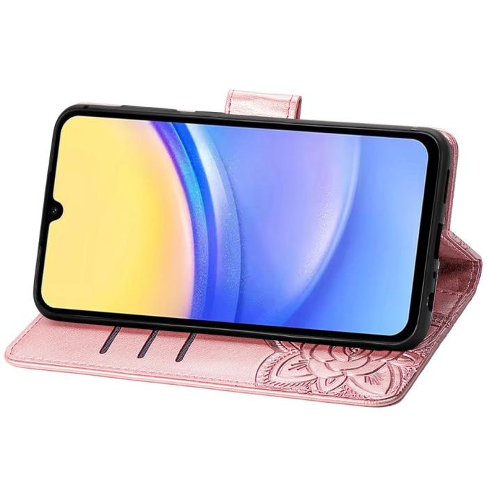 Bild 3, Samsung Galaxy A15 5G Fodral Big Butterfly Roséguld