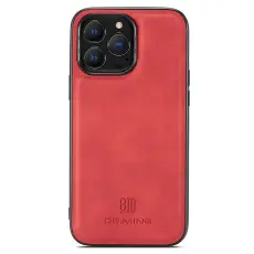 DG.MING iPhone 14 Pro Skal L&auml;derbelagt R&ouml;d