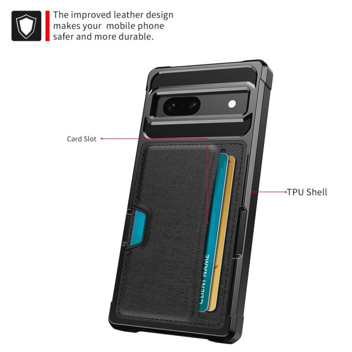 Bild 2, Google Pixel 7A Skal Shockproof Med Kortfack Svart