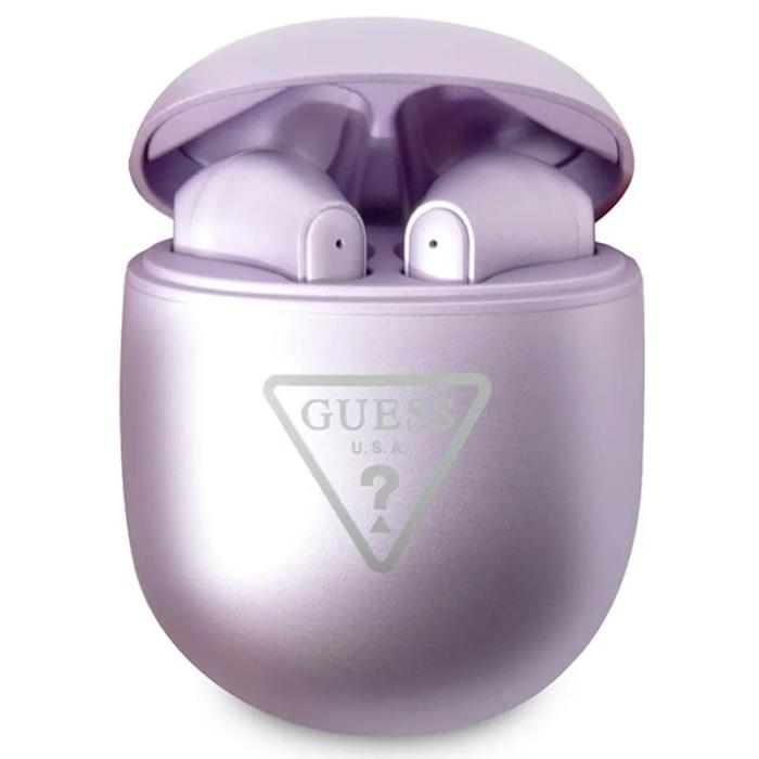 Bild 1, Guess True Wireless Hörlurar Triangle Logo Metallic Lila