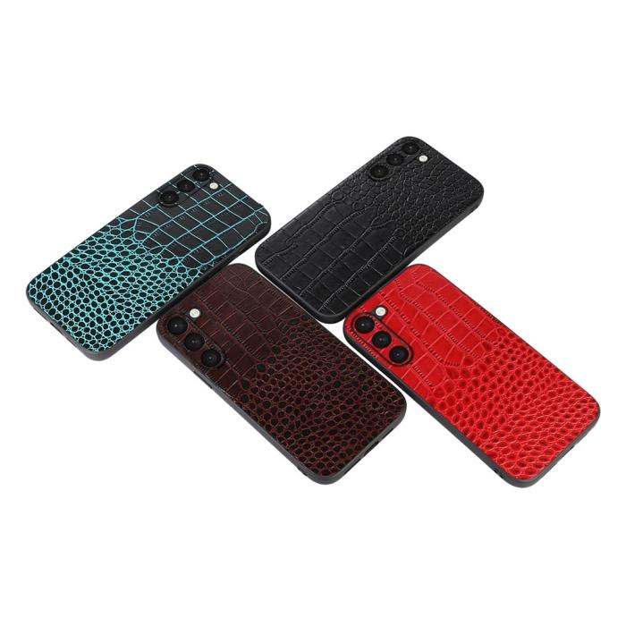 Bild 3, Samsung Galaxy S23 Plus Skal Krokodil Textur Svart