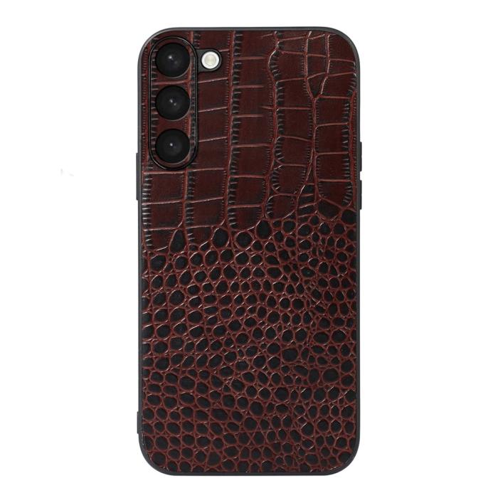 Bild 1, Samsung Galaxy S23 Plus Skal Krokodil Textur Brun