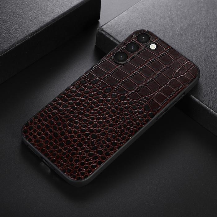 Bild 2, Samsung Galaxy S23 Plus Skal Krokodil Textur Brun