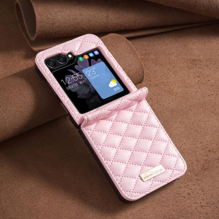 Bild 6, Galaxy Z Flip 6 / 7 FE Skal Diamond Textur Rosa