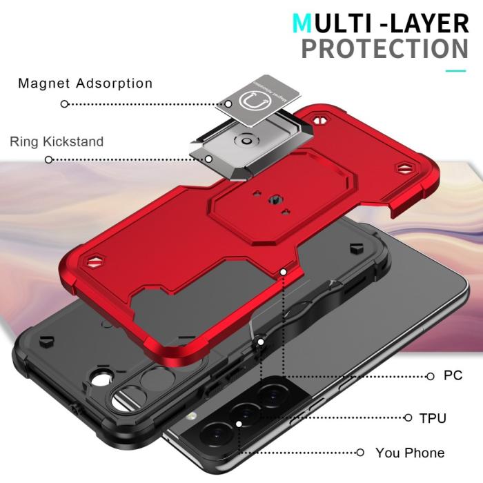 Bild 2, Samsung Galaxy S23 Skal Shockproof Ring Hybrid Vit