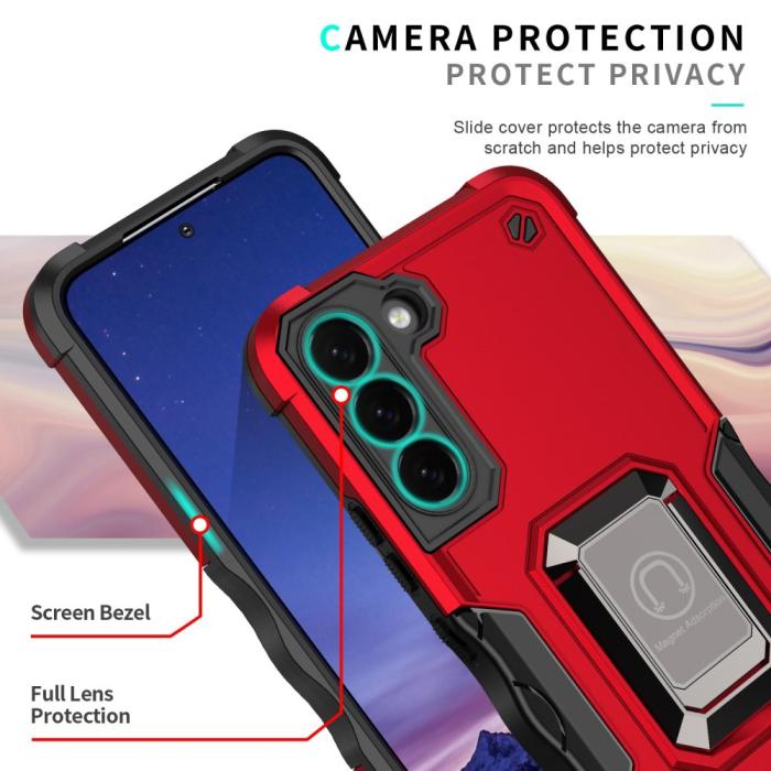 Bild 3, Samsung Galaxy S23 Skal Shockproof Ring Hybrid Vit