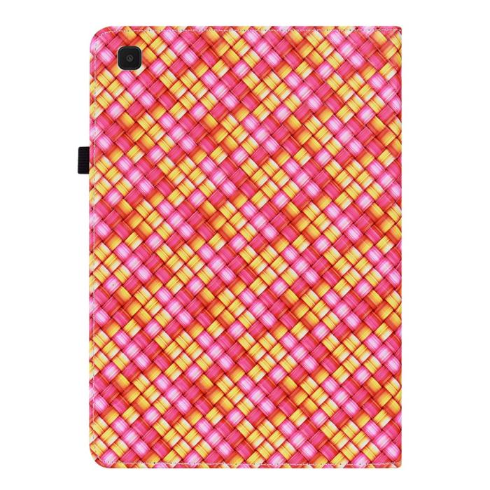 Bild 3, Samsung Galaxy Tab A7 Lite (2021) Fodral Vävd Textur Rosa/Gul
