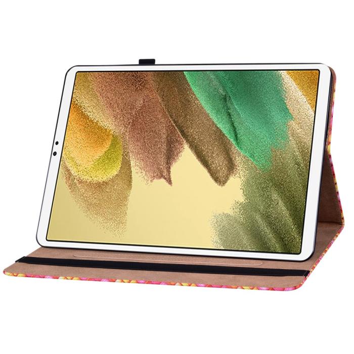 Bild 4, Samsung Galaxy Tab A7 Lite (2021) Fodral Vävd Textur Rosa/Gul