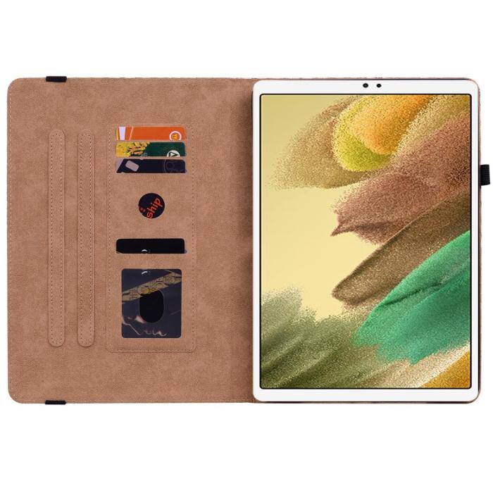 Bild 6, Samsung Galaxy Tab A7 Lite (2021) Fodral Vävd Textur Rosa/Gul