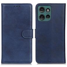 Motorola Edge 50 Pl&aring;nboksfodral L&auml;der Bl&aring;