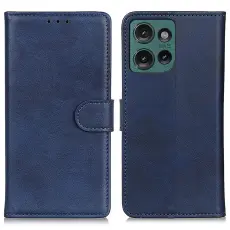 Motorola Edge 50 Pl&aring;nboksfodral L&auml;der Bl&aring;