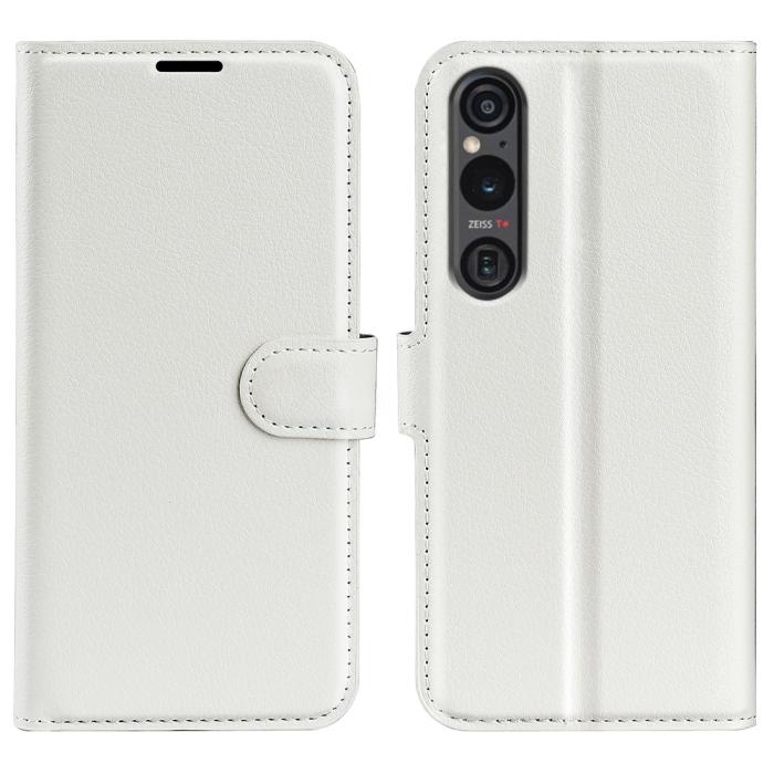 Bild 1, Sony Xperia 1 VI Fodral Litchi Läder Vit