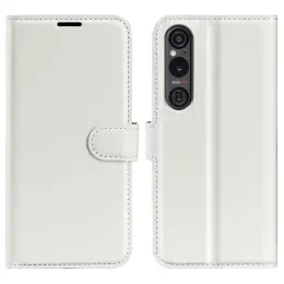 Sony Xperia 1 VI Fodral Litchi Läder Vit