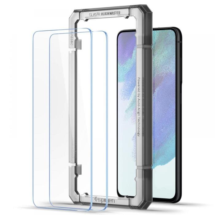 Bild 2, Spigen Samsung Galaxy S21 FE 2-PACK ALM Glas.tR Härdat Glas