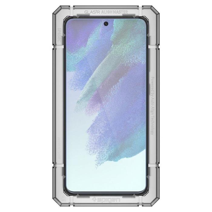 Bild 3, Spigen Samsung Galaxy S21 FE 2-PACK ALM Glas.tR Härdat Glas