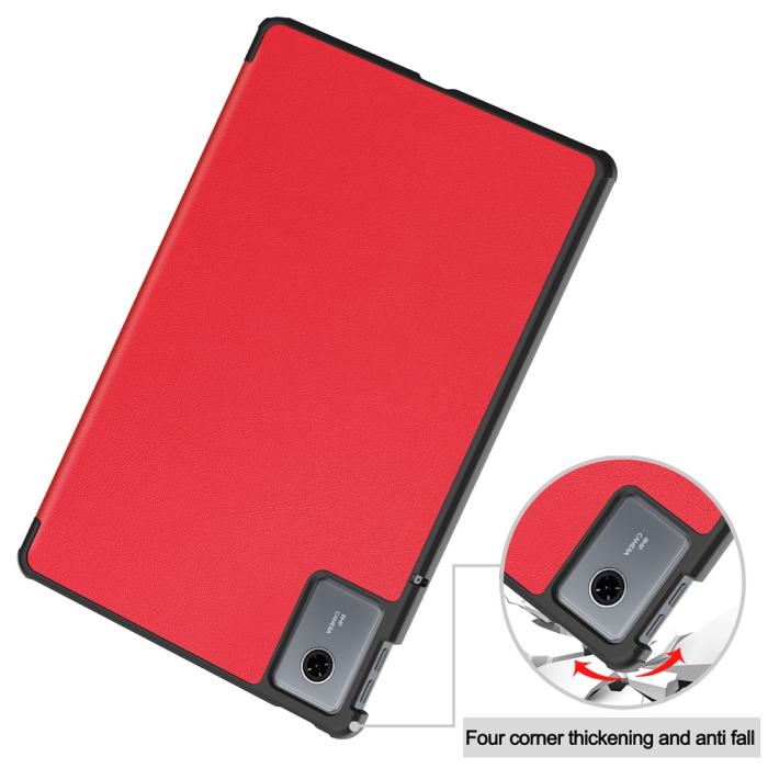 Bild 6, Lenovo Idea Tab Fodral Tri-Fold Läder Röd