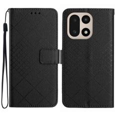 OnePlus 15 Fodral L&auml;der Rhombus Svart