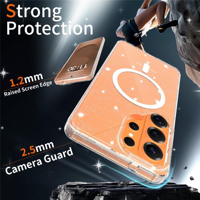 Bild 3, Samsung Galaxy S26 Ultra Skal MagSafe Glitter Transparent