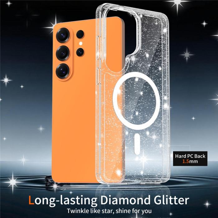 Bild 4, Samsung Galaxy S26 Ultra Skal MagSafe Glitter Transparent
