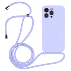 iPhone 15 Pro Max Skal Silikon Med Sn&ouml;re Lila