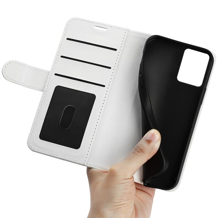 Bild 6, Motorola Moto E13 Fodral Crazy Horse Läder Vit