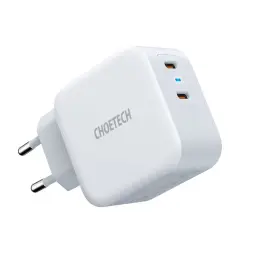 Choetech 40W 3A 2x USB-C Power Delivery Snabbladdare - Vit