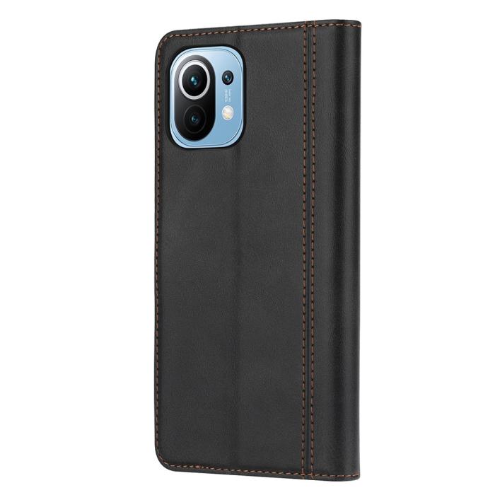 Bild 3, Xiaomi Mi 11 - Premium Läder Fodral - Svart